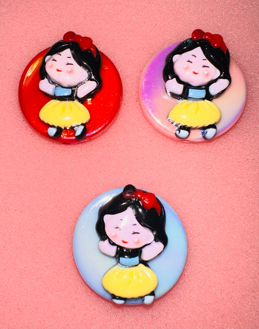 Snow White Resin Bead (3D)