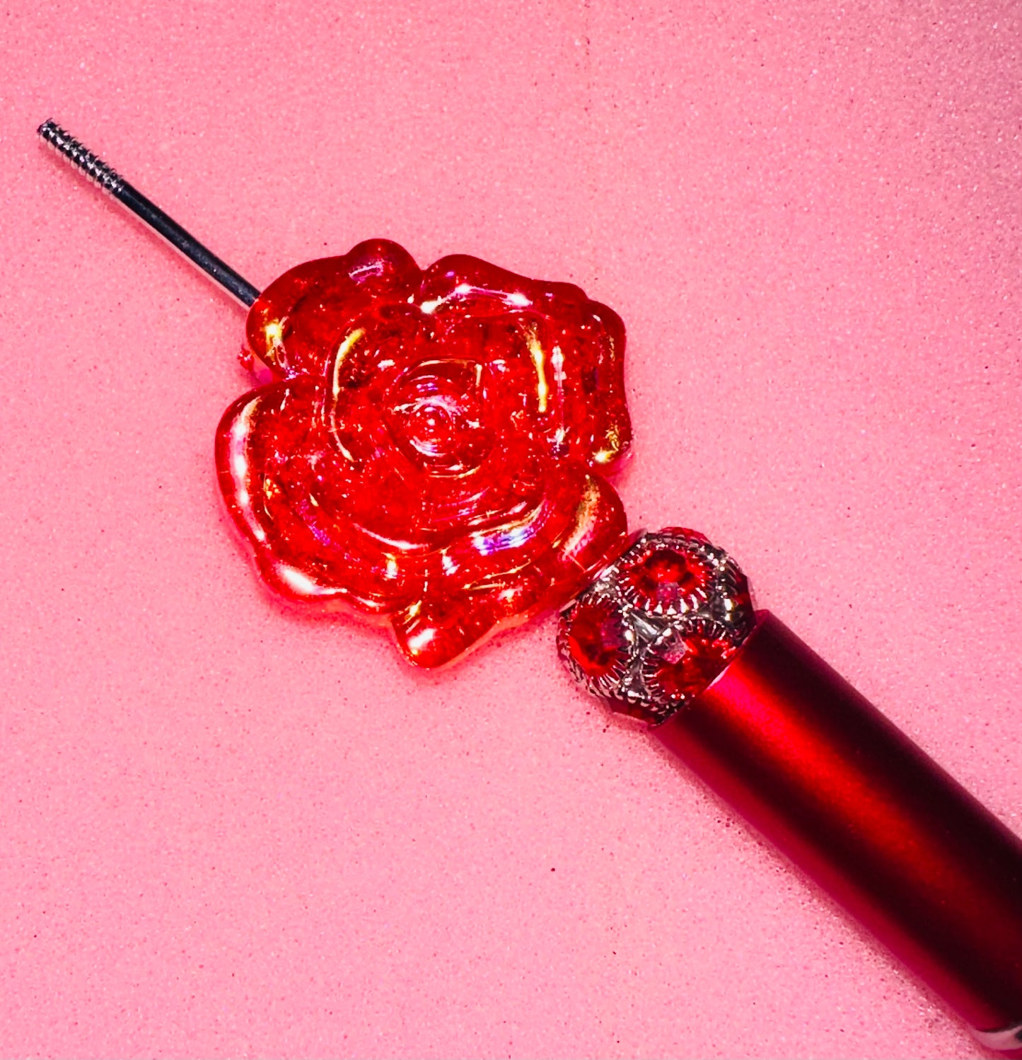 Red Rose Acrilic Bead