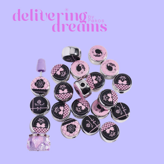 Acrylic Beads with Rose Flowers and Ring Valentine's Day-EA