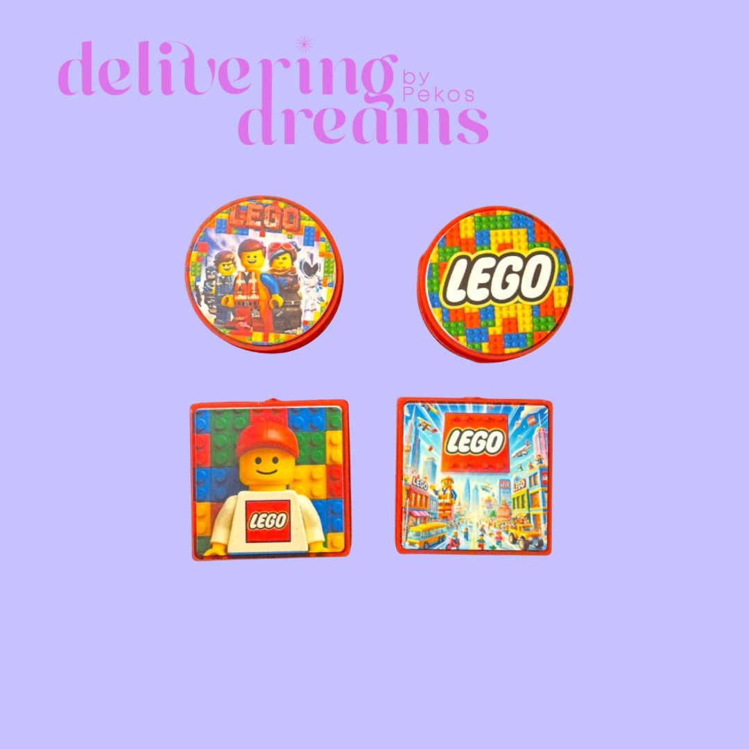 Building Block Bricks Series with Red Background Round & Square Shape-Se envían surtidos