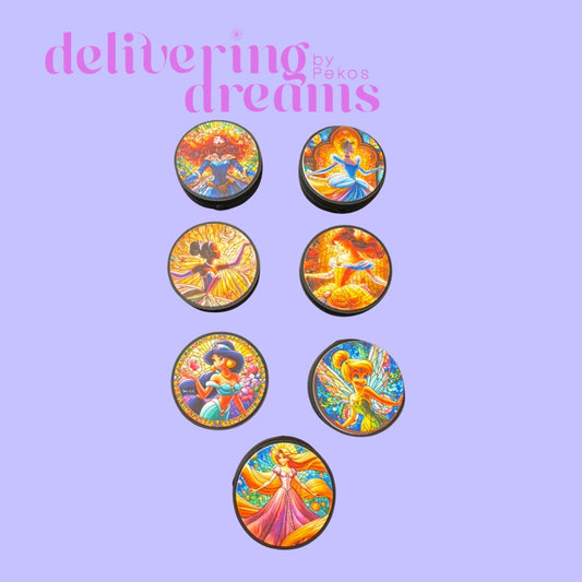 Colored Tiffany Glass Style Princess Focal Bead Round Shape-Se envían surtidos