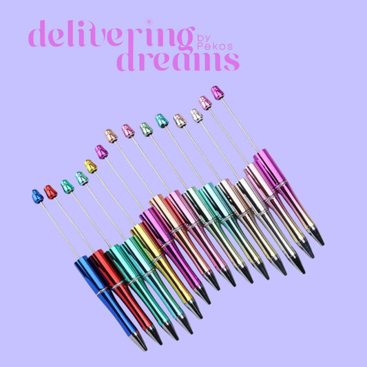 Beadable Pens en colores metálicos - Paquete de 10 bolígrafos en colores surtidos