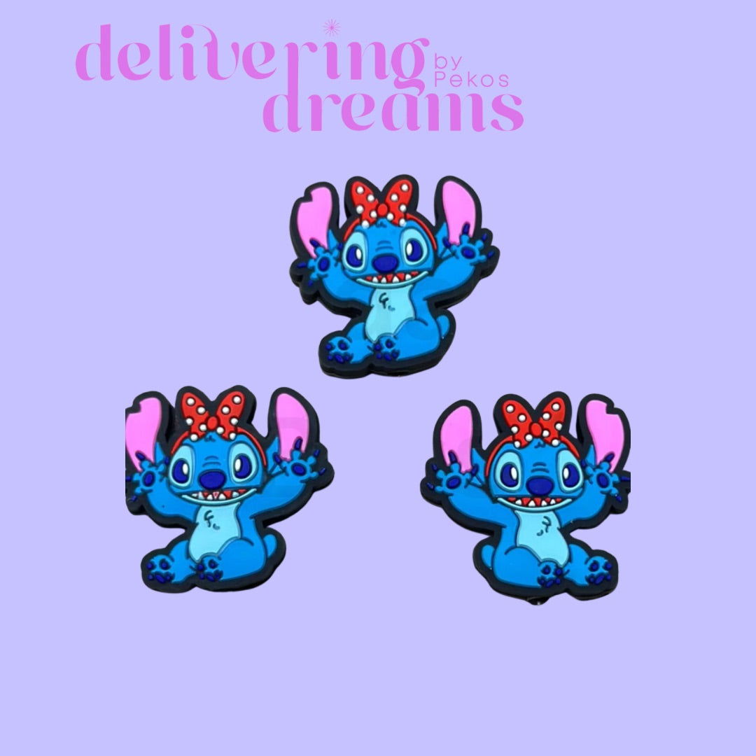 Cute Stitch with Red Bow