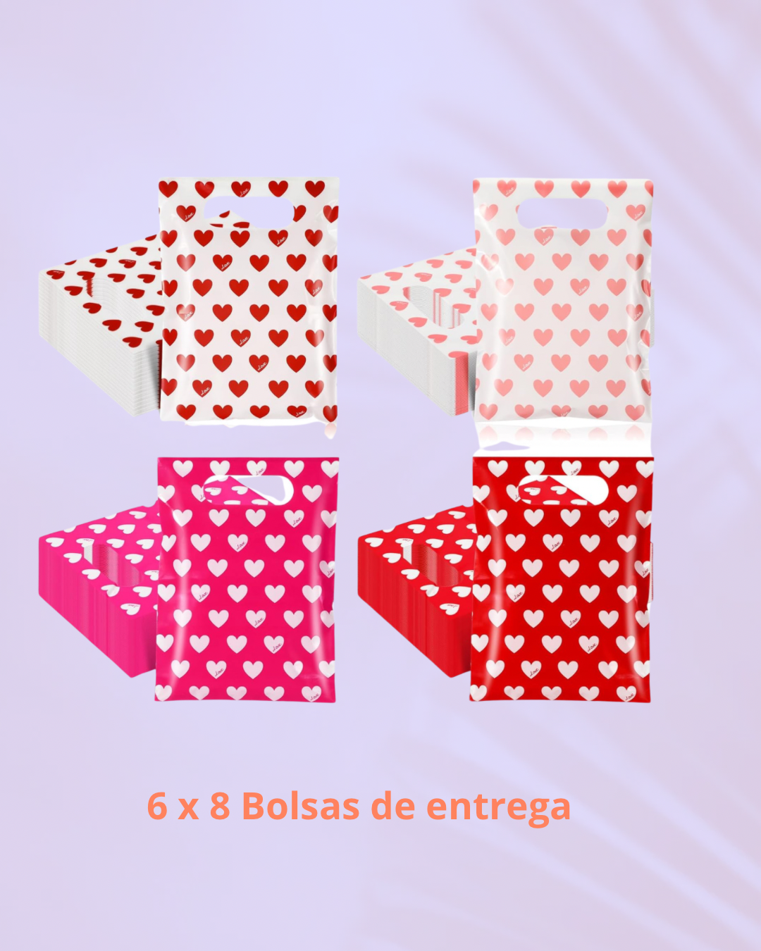 Corazones - Bolsa de entrega 6 x 8