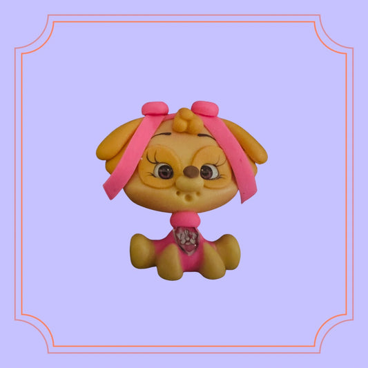 Dog with Pink Ribbons