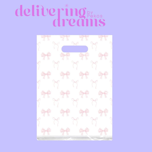 Pink Bows - Bolsa de Entrega 9 x 12 - Paquete de 10
