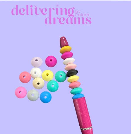 Silicone Oval Mix Color Beads - Paquete de 20