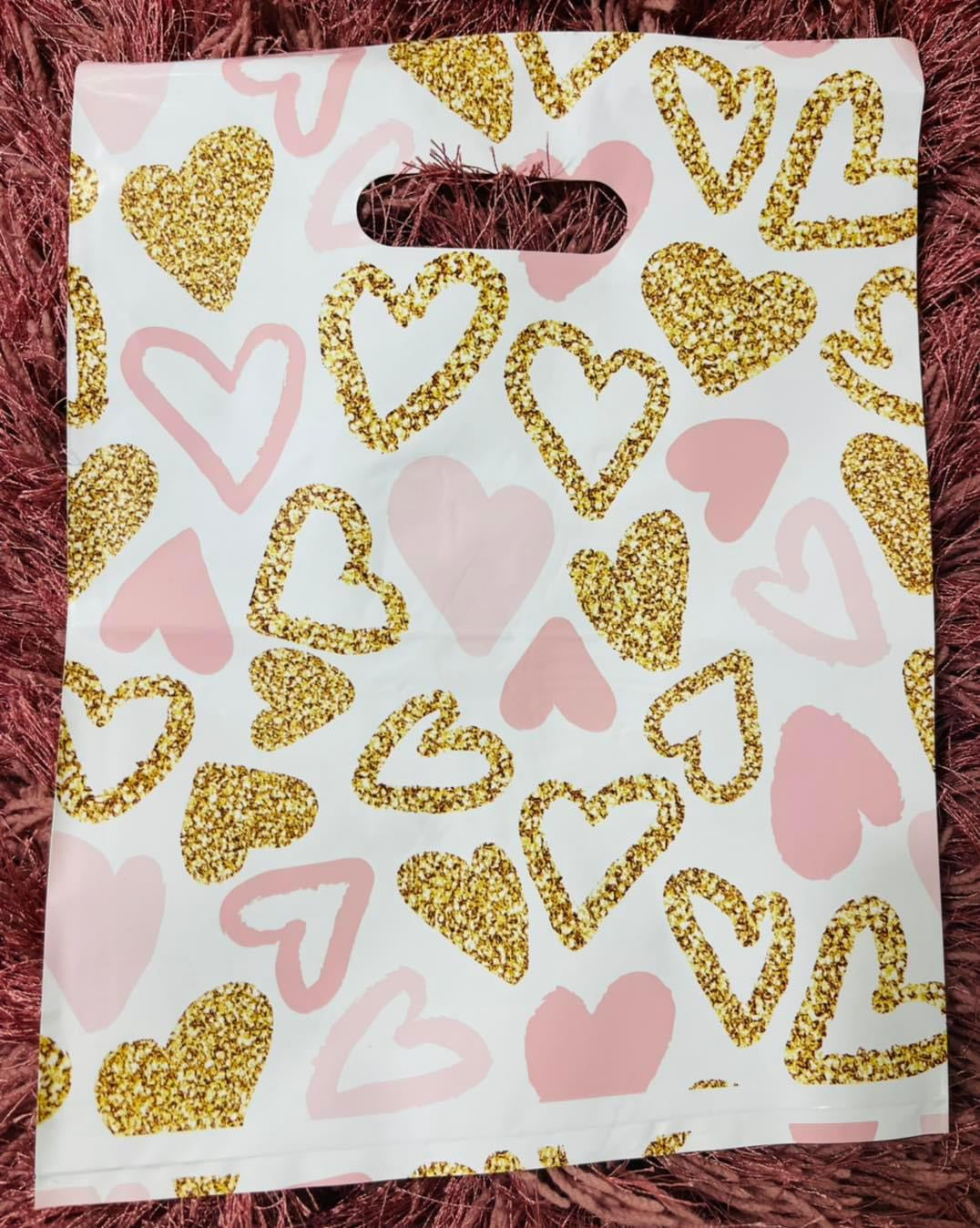 Pink & Gold Hearts 9 x 12 Bag