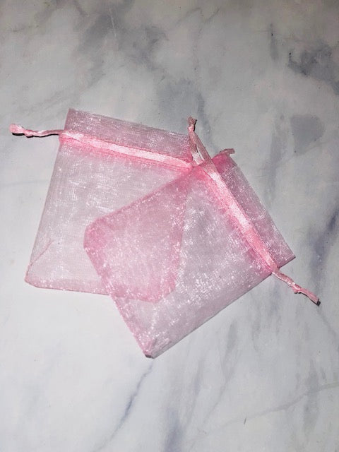 Mini Pink Organza Bags