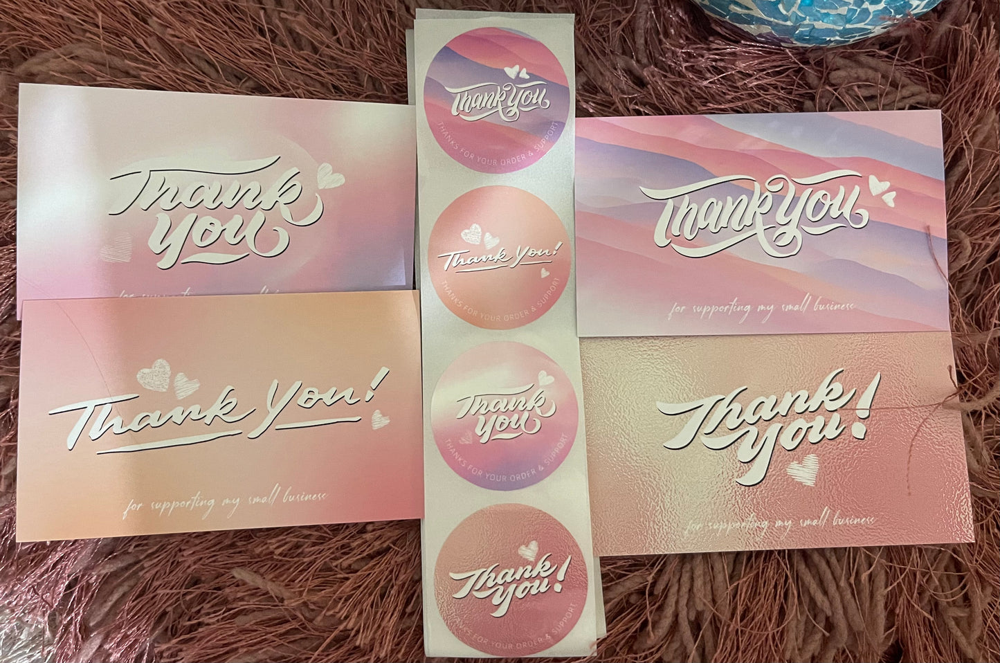 Thank You Cards & Stickers Set