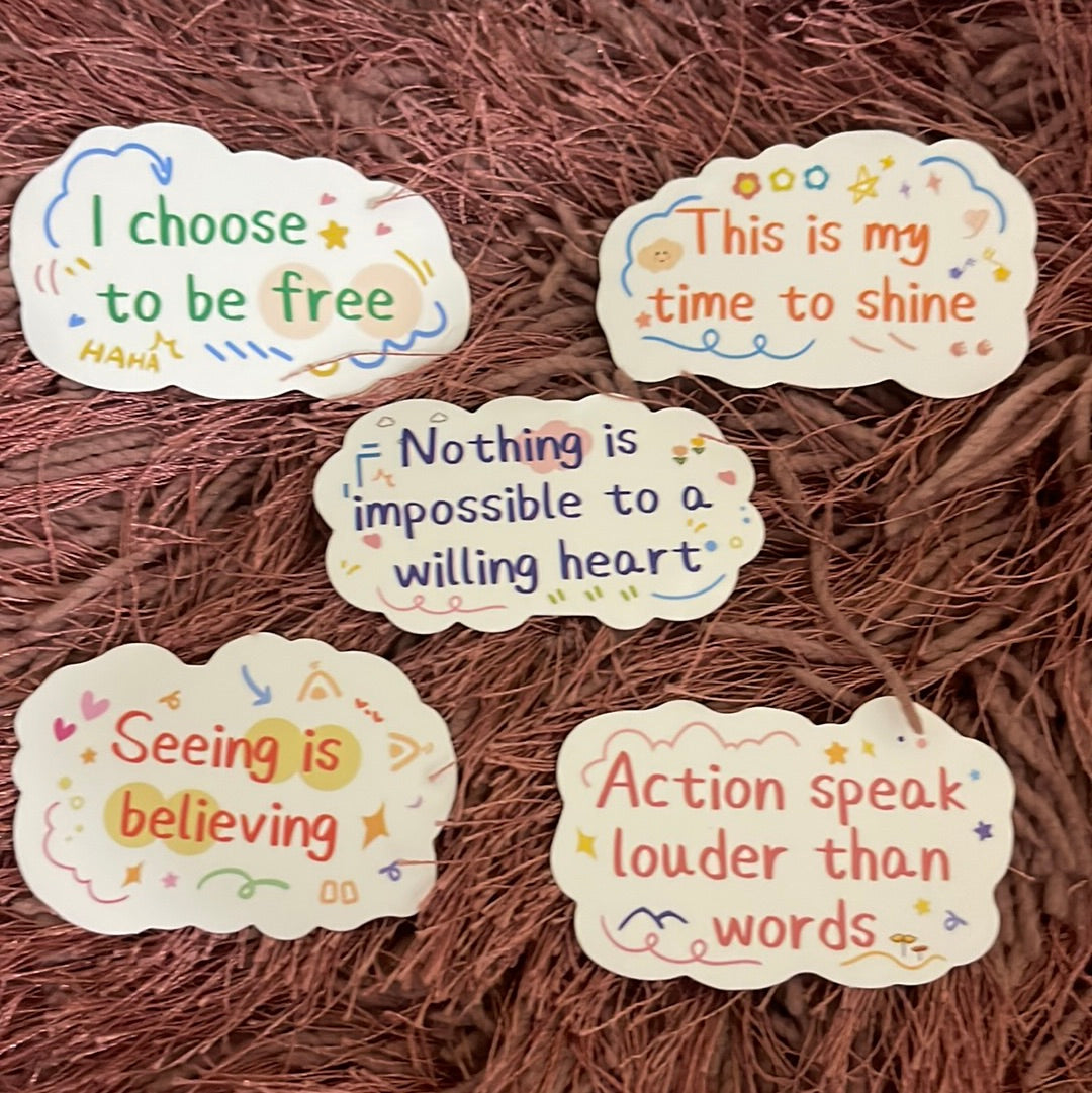 Cloud Shape Inspirational Stickers