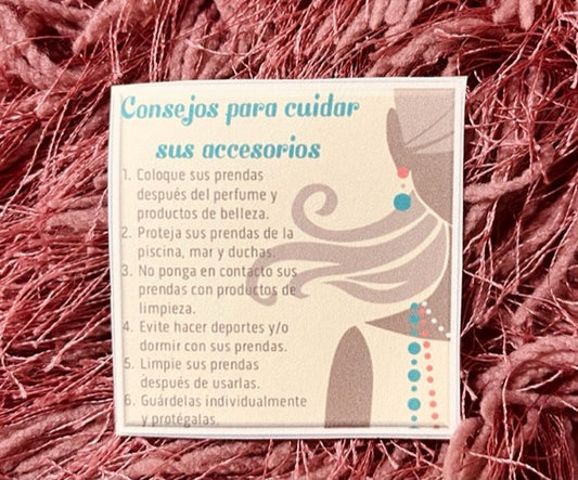 Tarjetas "Cuidado de Accesorios/Joyeria"