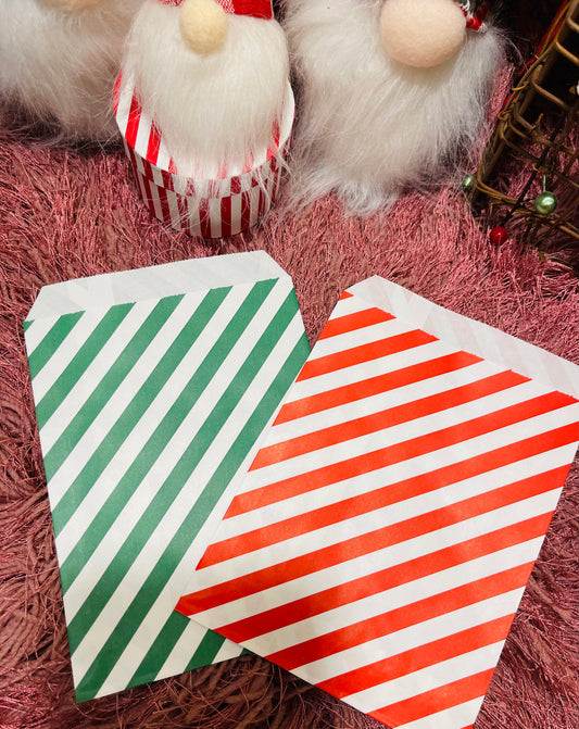 Lines Green & Red  Bolsas de Papel