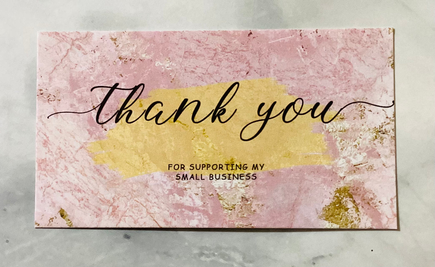 Marble Pink & Gold Thank You Cards