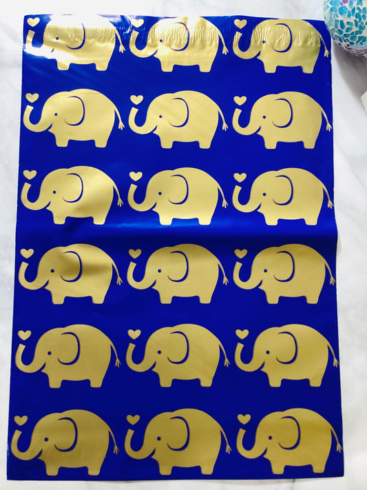 Blue & Gold Elephants