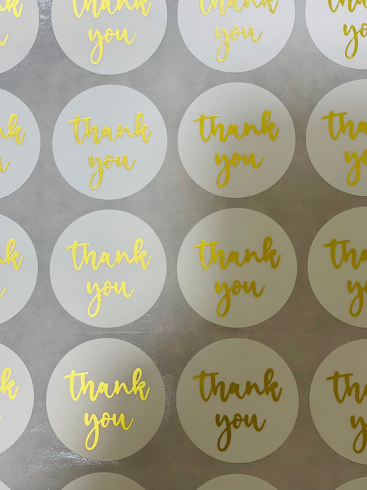 Thank You White & Gold.2 Stickers